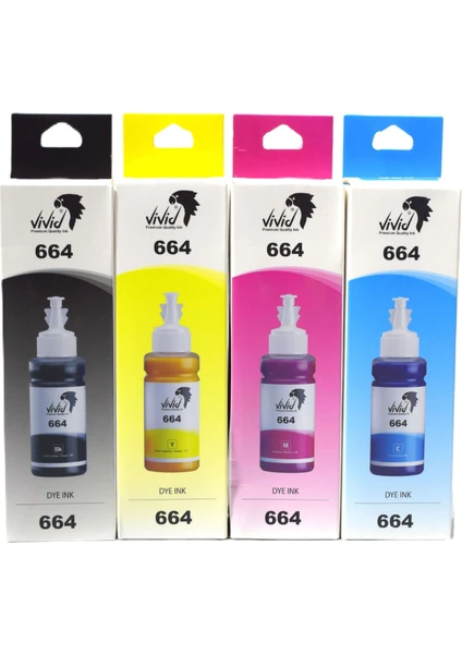 Vivid Epson 664 Muadil Vivid Mürekkep Seti CMYK